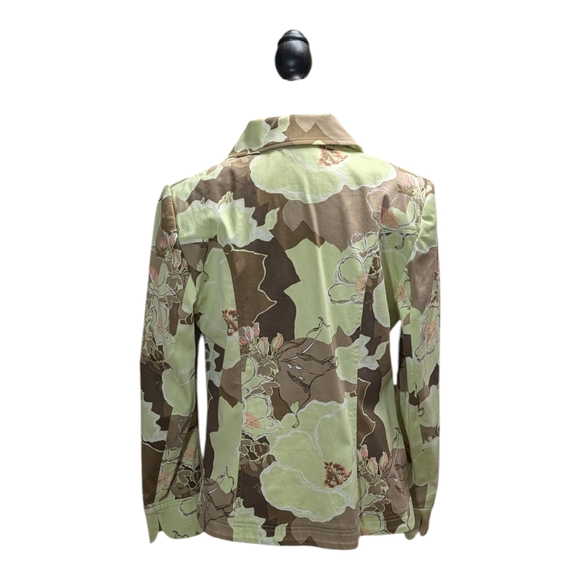 Ellen Tracy Green and Brown Floral Blazer - Picture 4 of 8